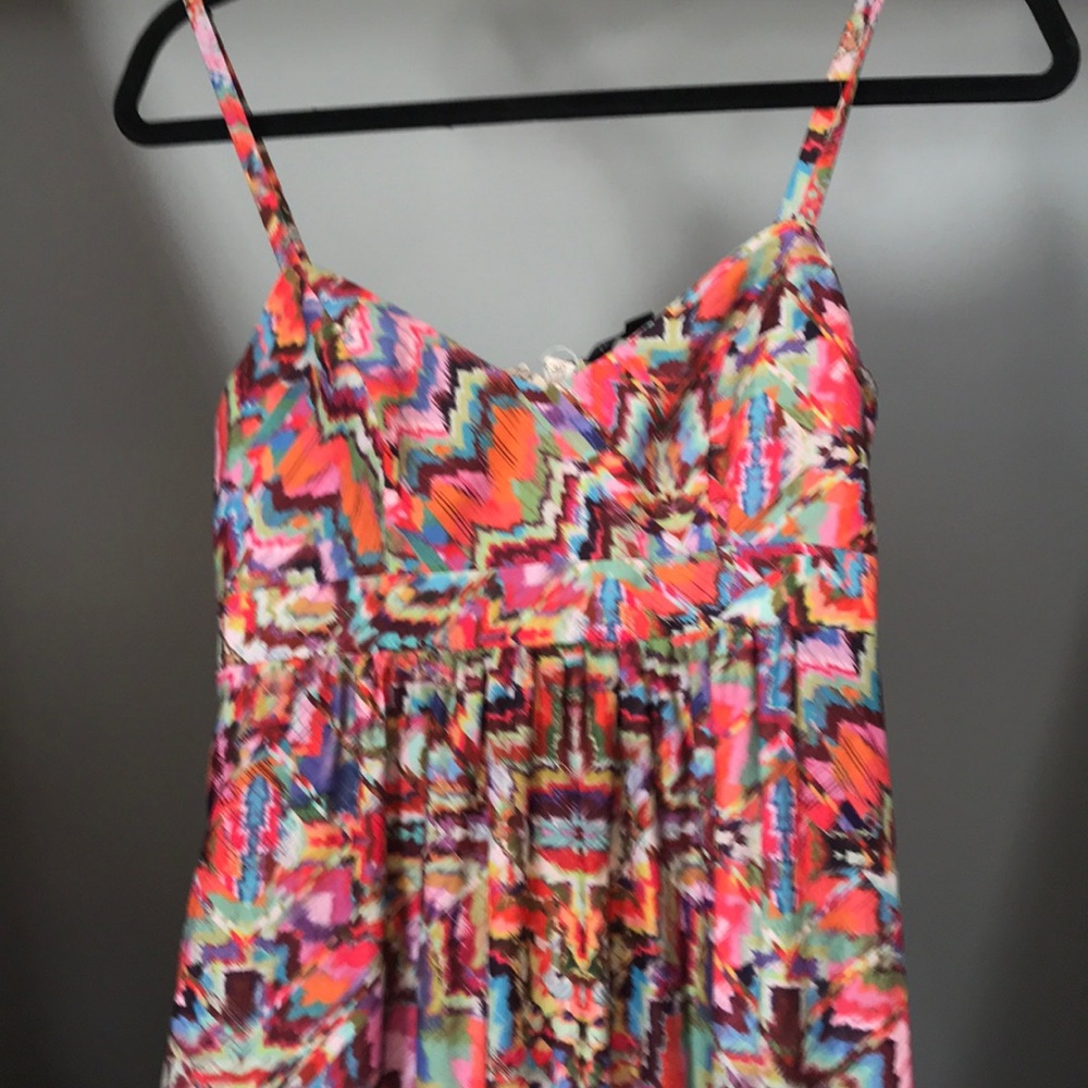 Multi colored silky maxi dress